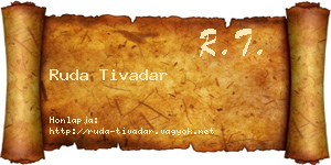 Ruda Tivadar névjegykártya